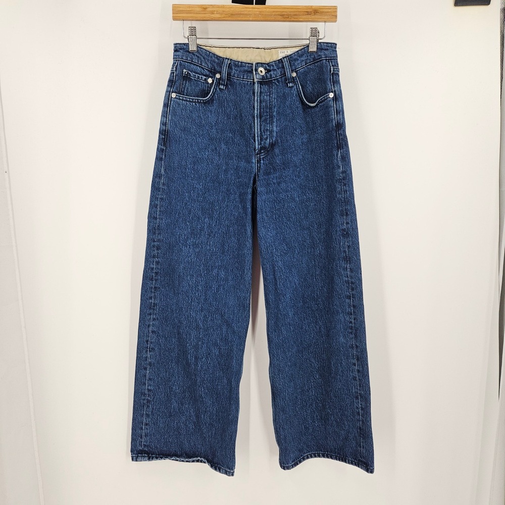 Rag & Bone Andi Wide-leg Jeans Blue Dark Wash High-rise Ankle Baggy Denim Sz 26